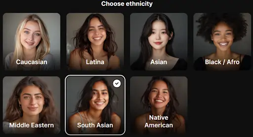 Lovescape AI Ethnicity