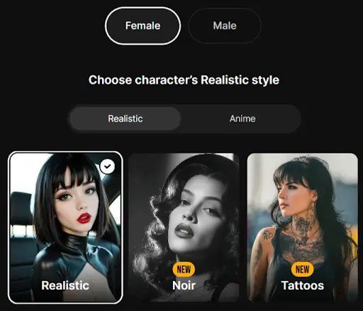 Lovescape AI Gender & Style