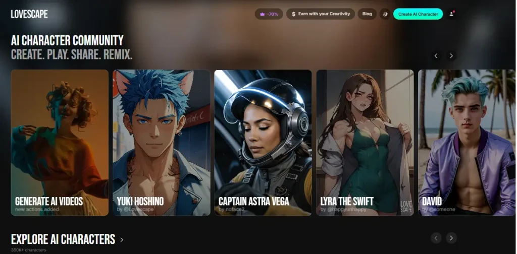 Lovescape AI Homepage